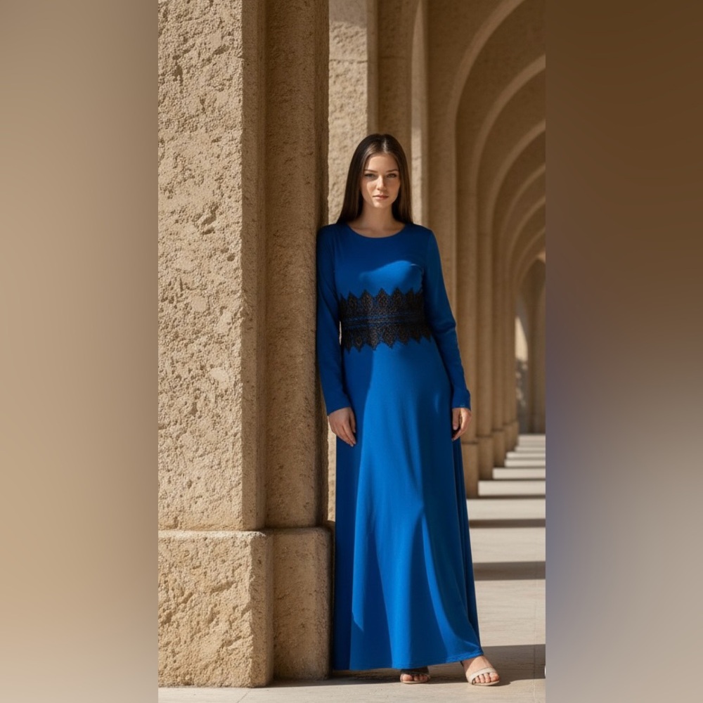 Blue lace dress